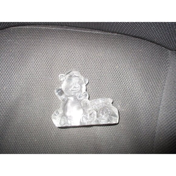 Teddy Bear Christmas Tapered Candle holder Holiday Décor clear glass - Picture 4 of 7